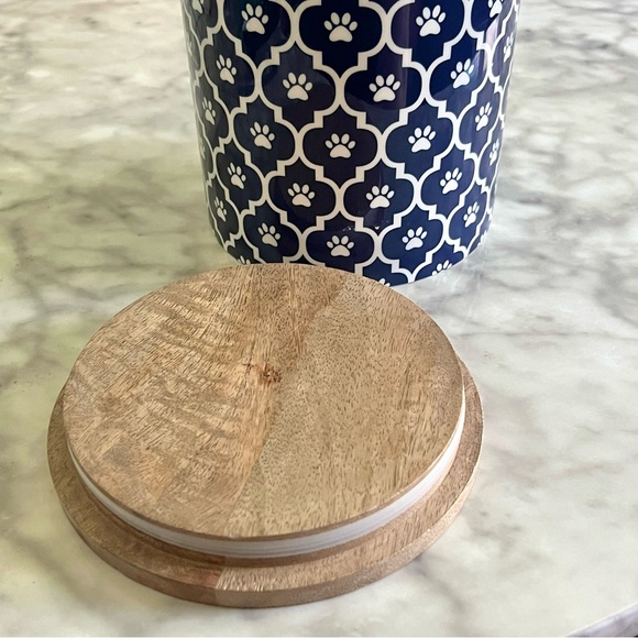 Dog Treat Canister with Secure Wood Top - Picture 7 of 7